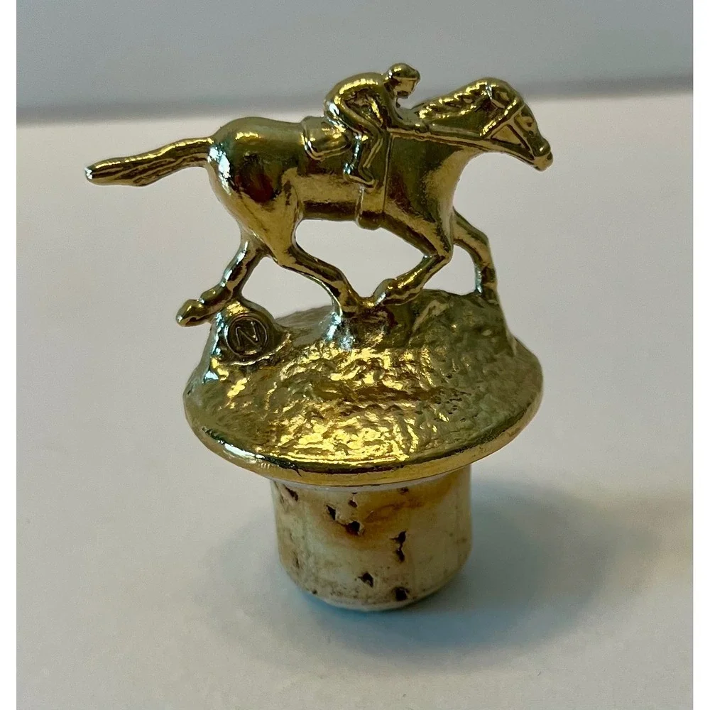 Blanton's Gold Edition Bourbon Bottle Stopper Horse Jockey Letter N Collectible